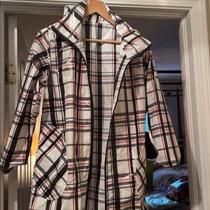 Raincoat Plaid with Red and Black Stripes